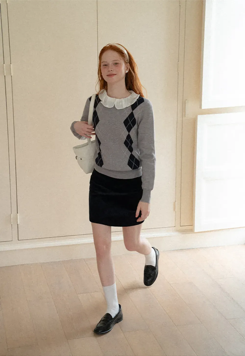 Contrast Trim Shoulder Detail Knit Sweater