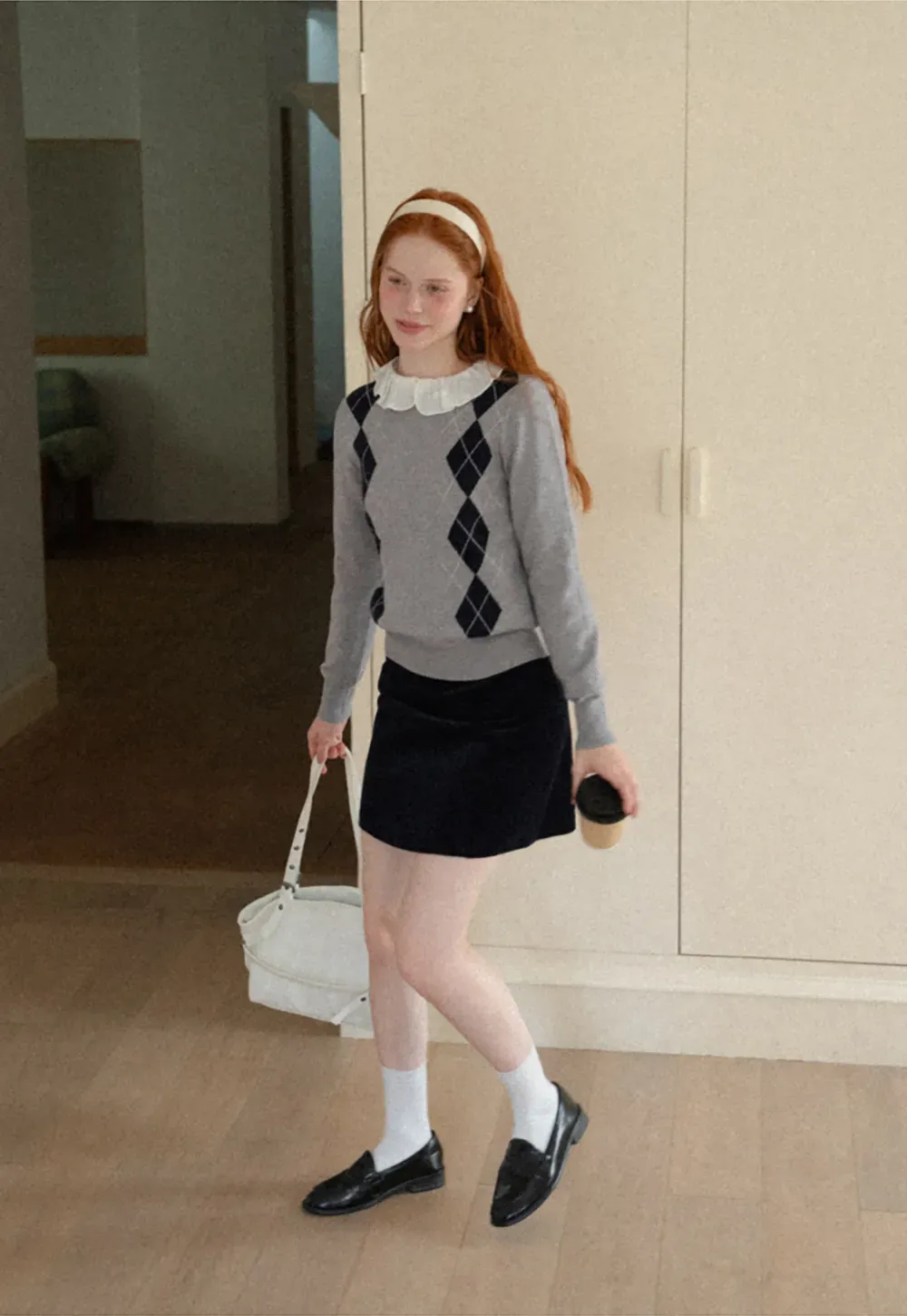 Contrast Trim Shoulder Detail Knit Sweater