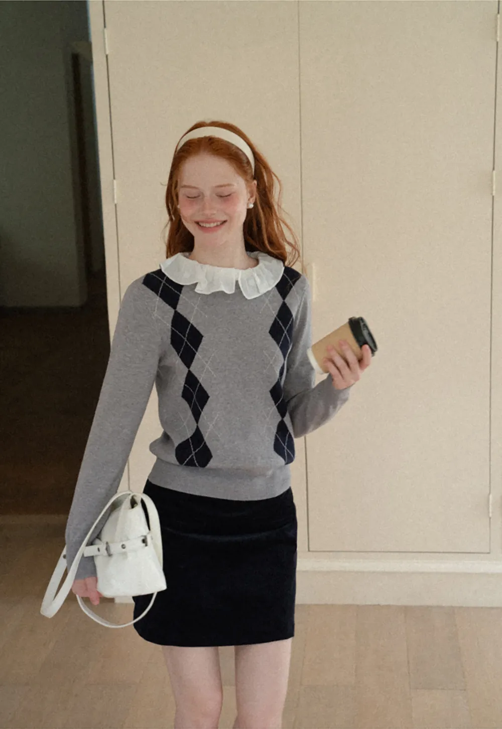 Contrast Trim Shoulder Detail Knit Sweater