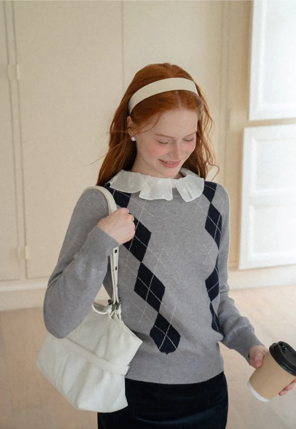 Contrast Trim Shoulder Detail Knit Sweater