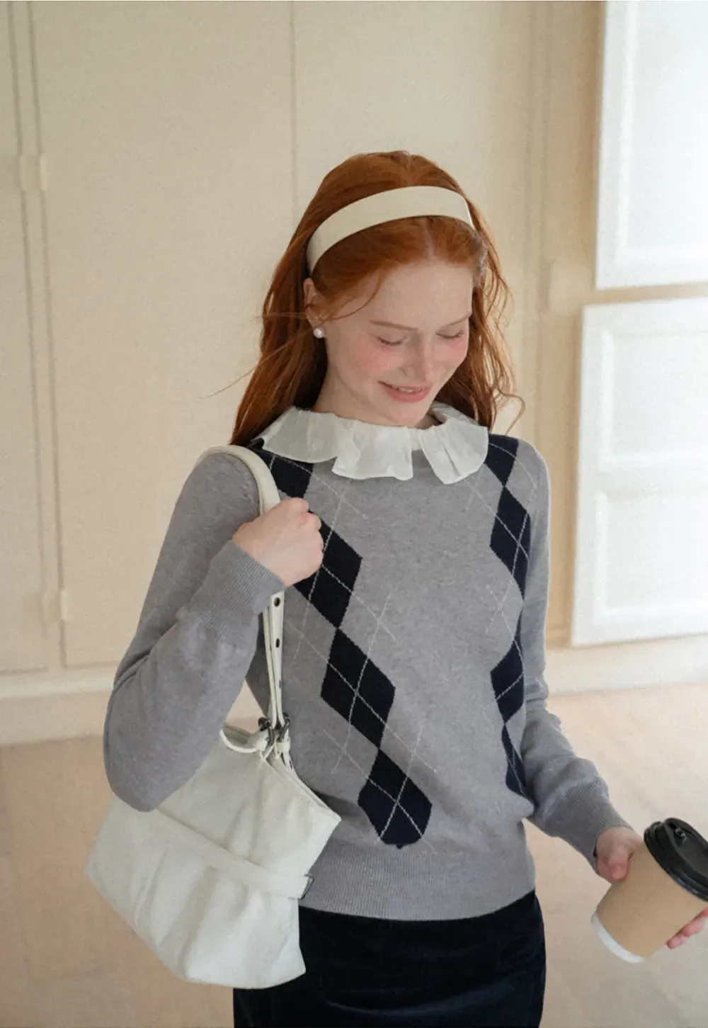 Contrast Trim Shoulder Detail Knit Sweater