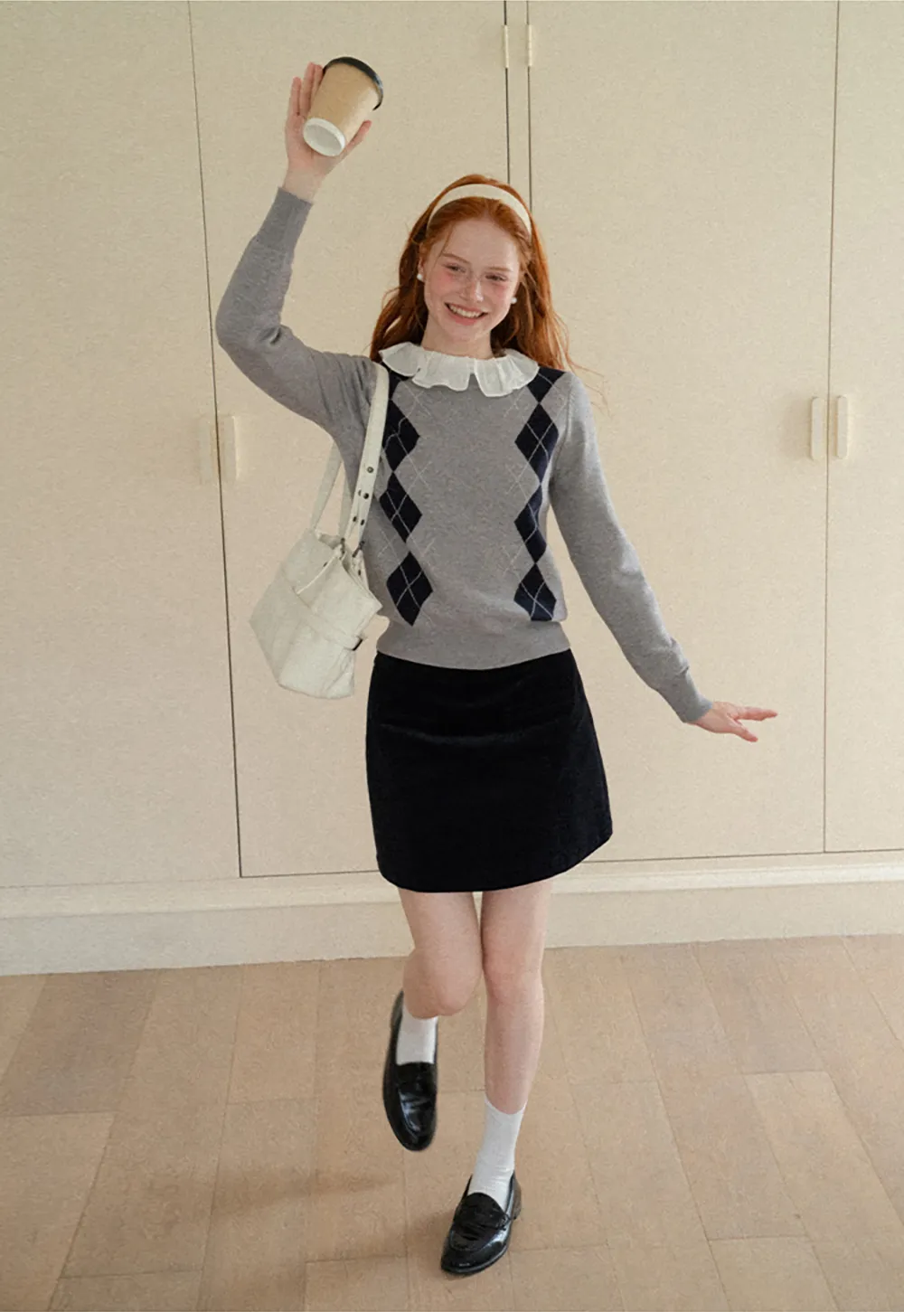 Contrast Trim Shoulder Detail Knit Sweater