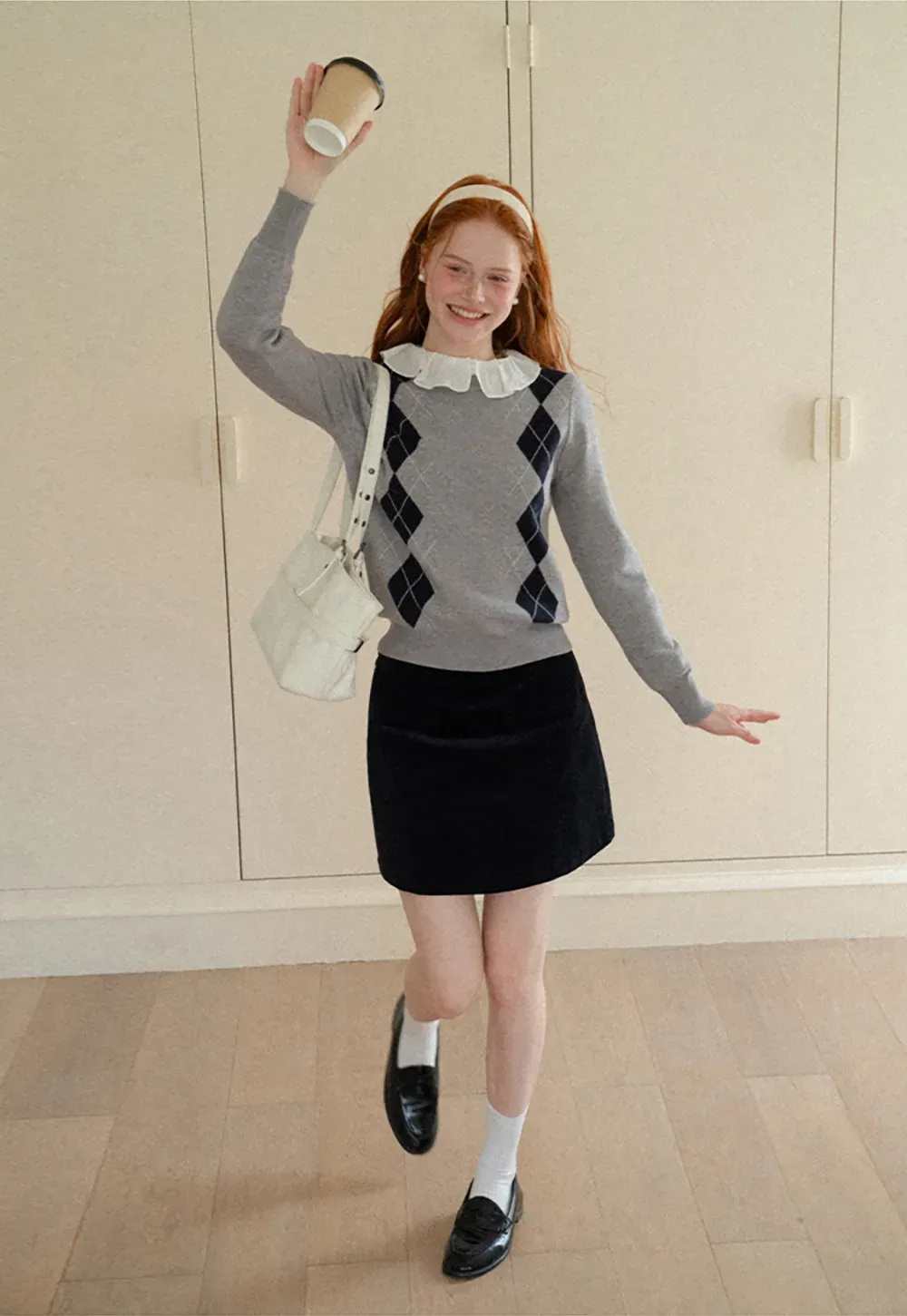 Contrast Trim Shoulder Detail Knit Sweater