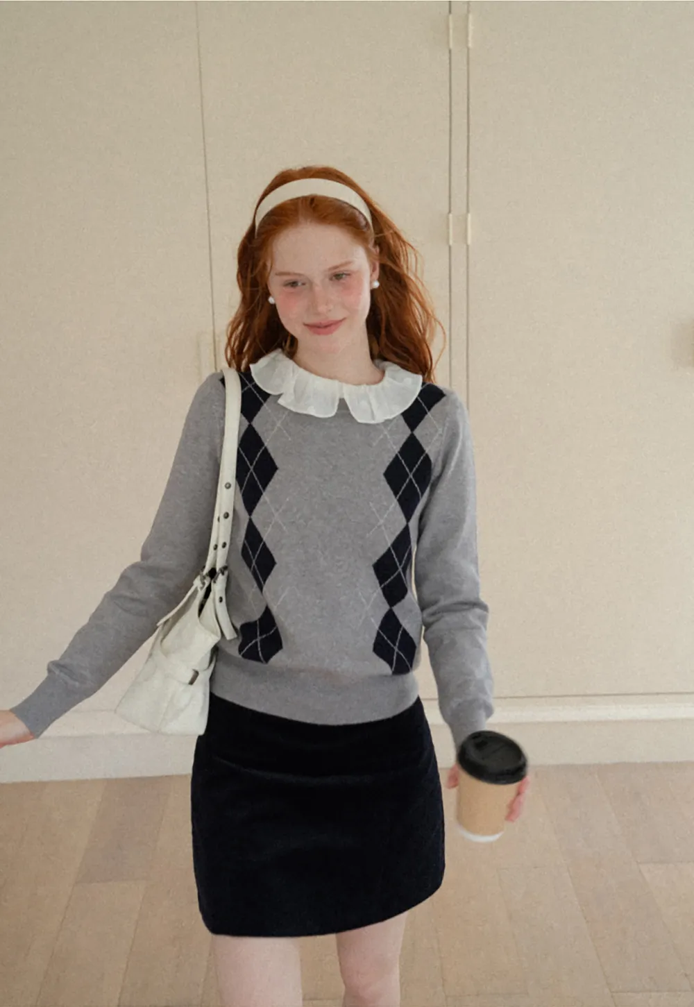 Contrast Trim Shoulder Detail Knit Sweater