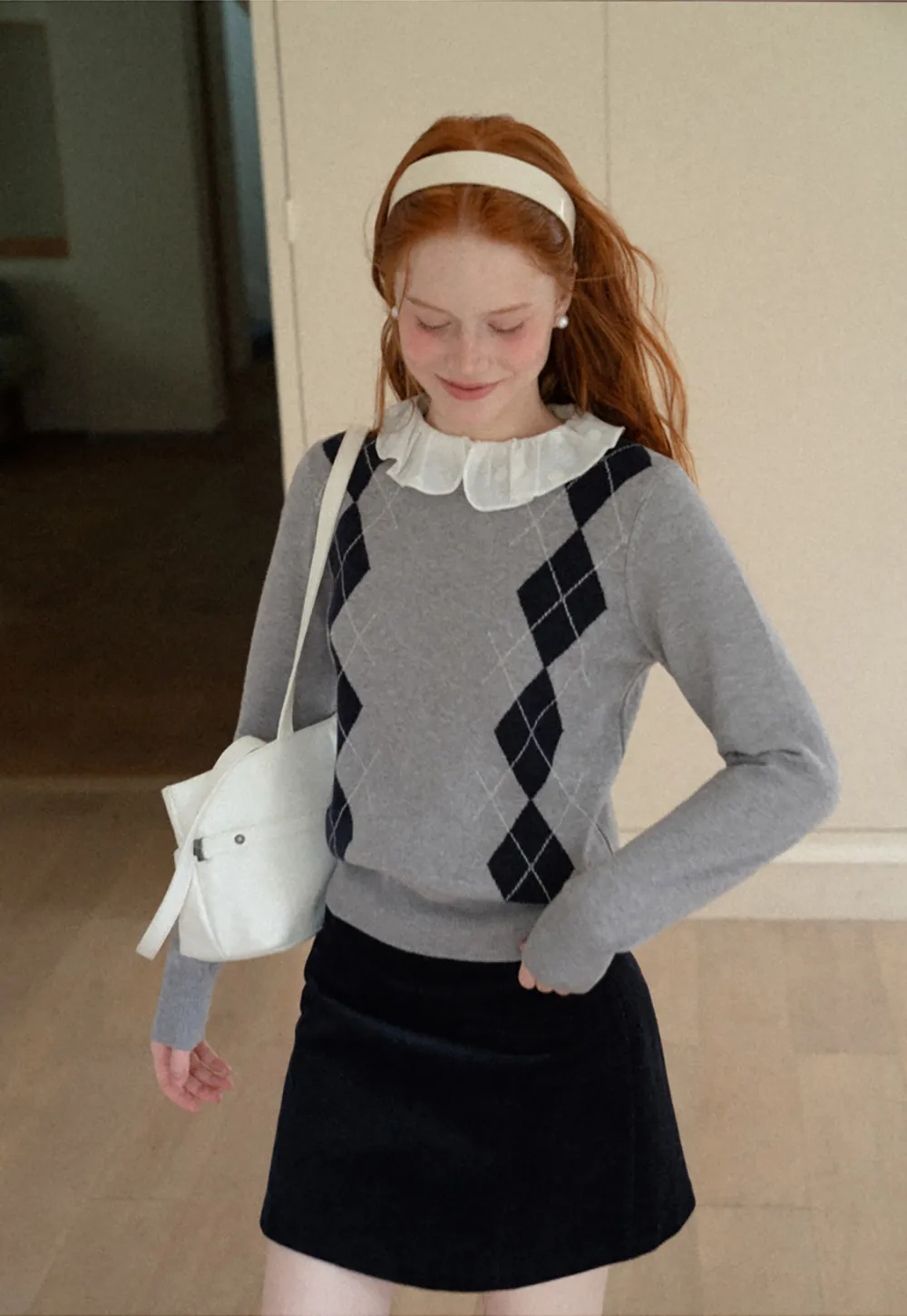 Contrast Trim Shoulder Detail Knit Sweater