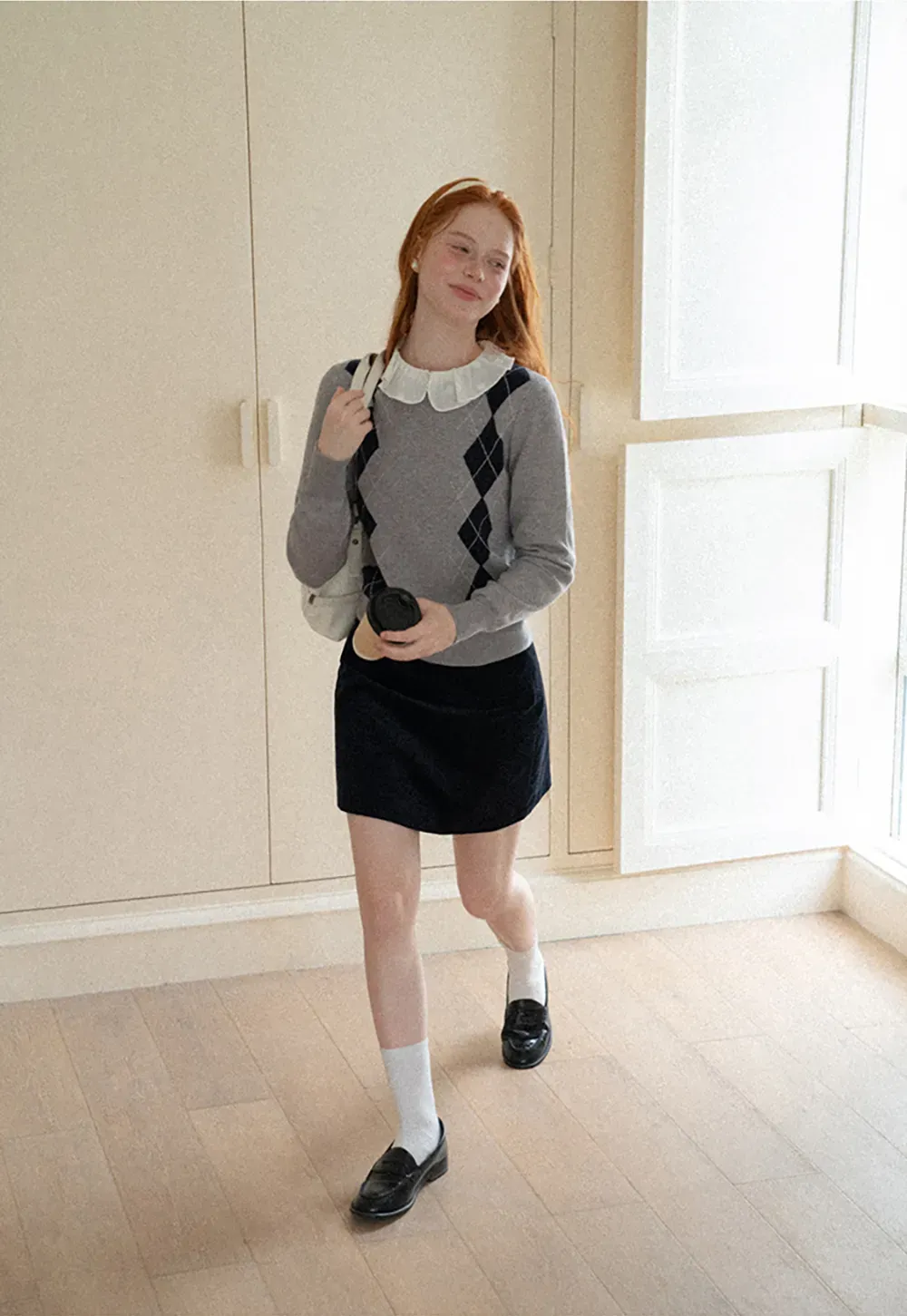 Contrast Trim Shoulder Detail Knit Sweater