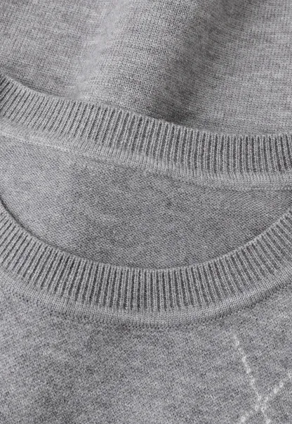 Contrast Trim Shoulder Detail Knit Sweater