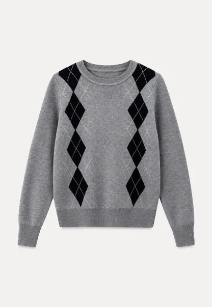 Contrast Trim Shoulder Detail Knit Sweater
