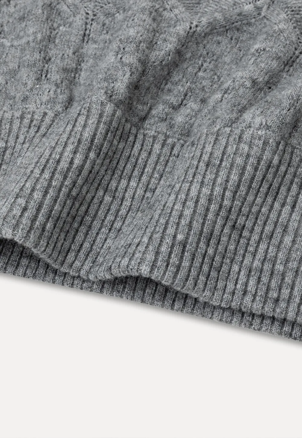 Ribbed Turtleneck with Diamond Lace Knit Sweater
