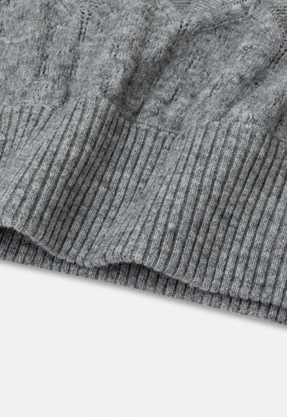 Ribbed Turtleneck with Diamond Lace Knit Sweater