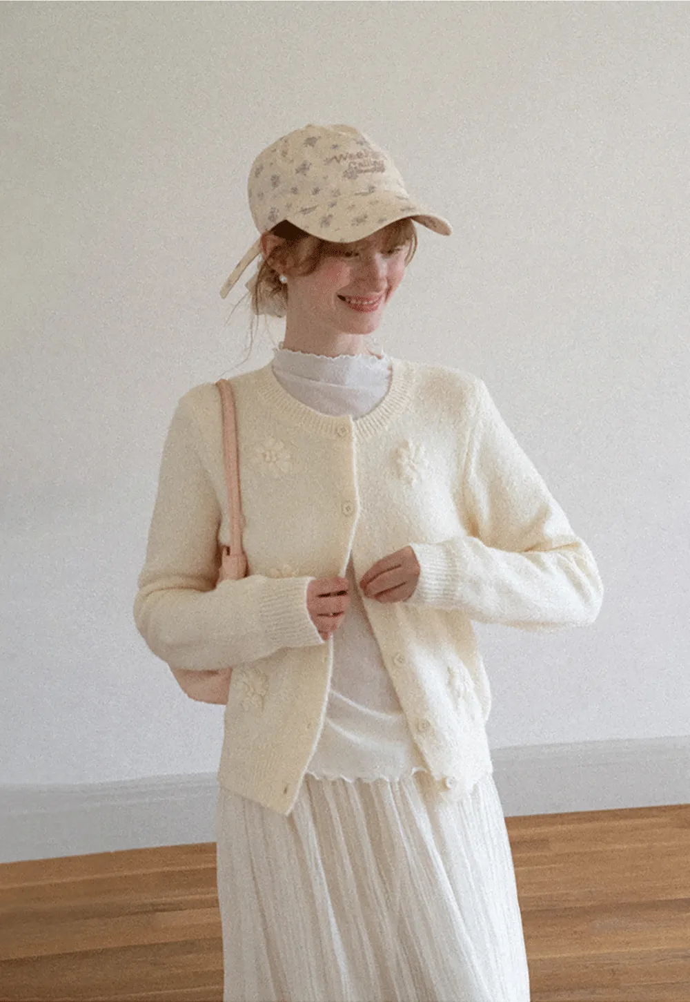 Floral Embroidered V Neck Cardigan Sweater