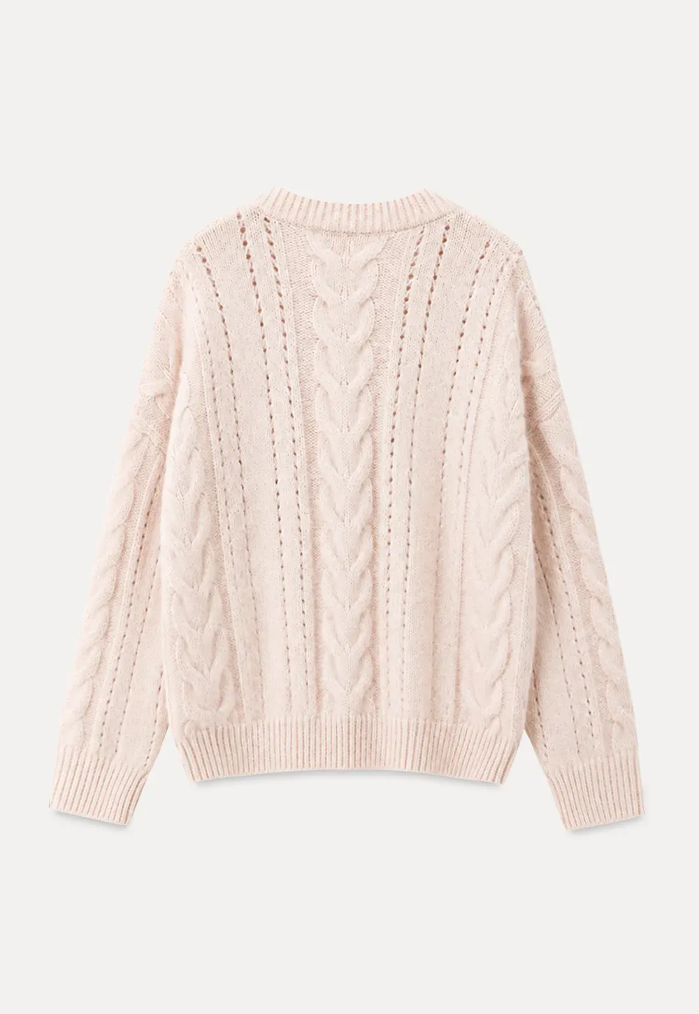 Cable Knit V Neck Button Front Cardigan Sweater