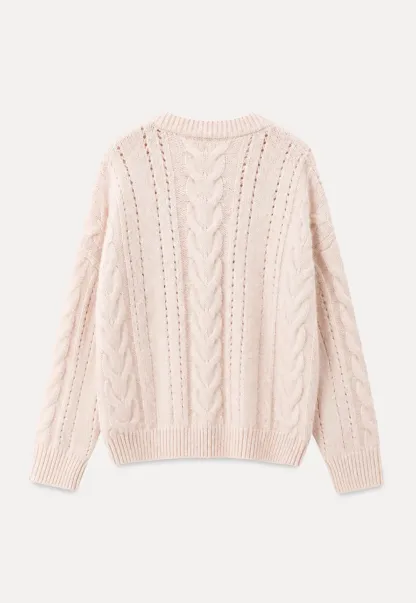 Cable Knit V Neck Button Front Cardigan Sweater