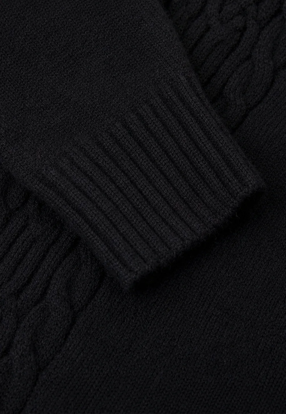 Off Shoulder Ribbed Knit Sweater with Cable Detail