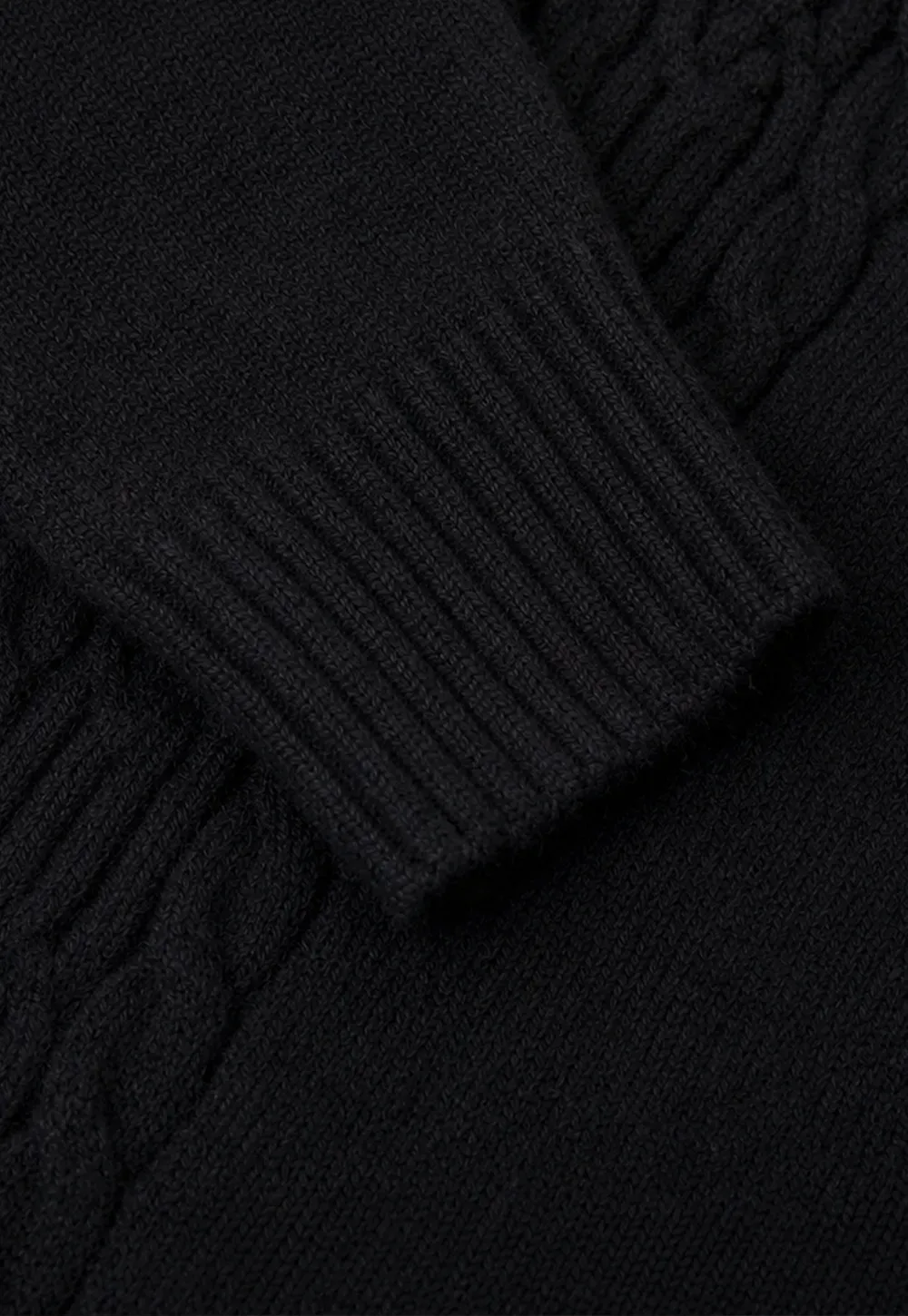 Off Shoulder Ribbed Knit Sweater with Cable Detail