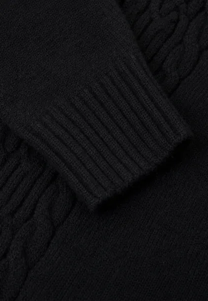 Off Shoulder Ribbed Knit Sweater with Cable Detail