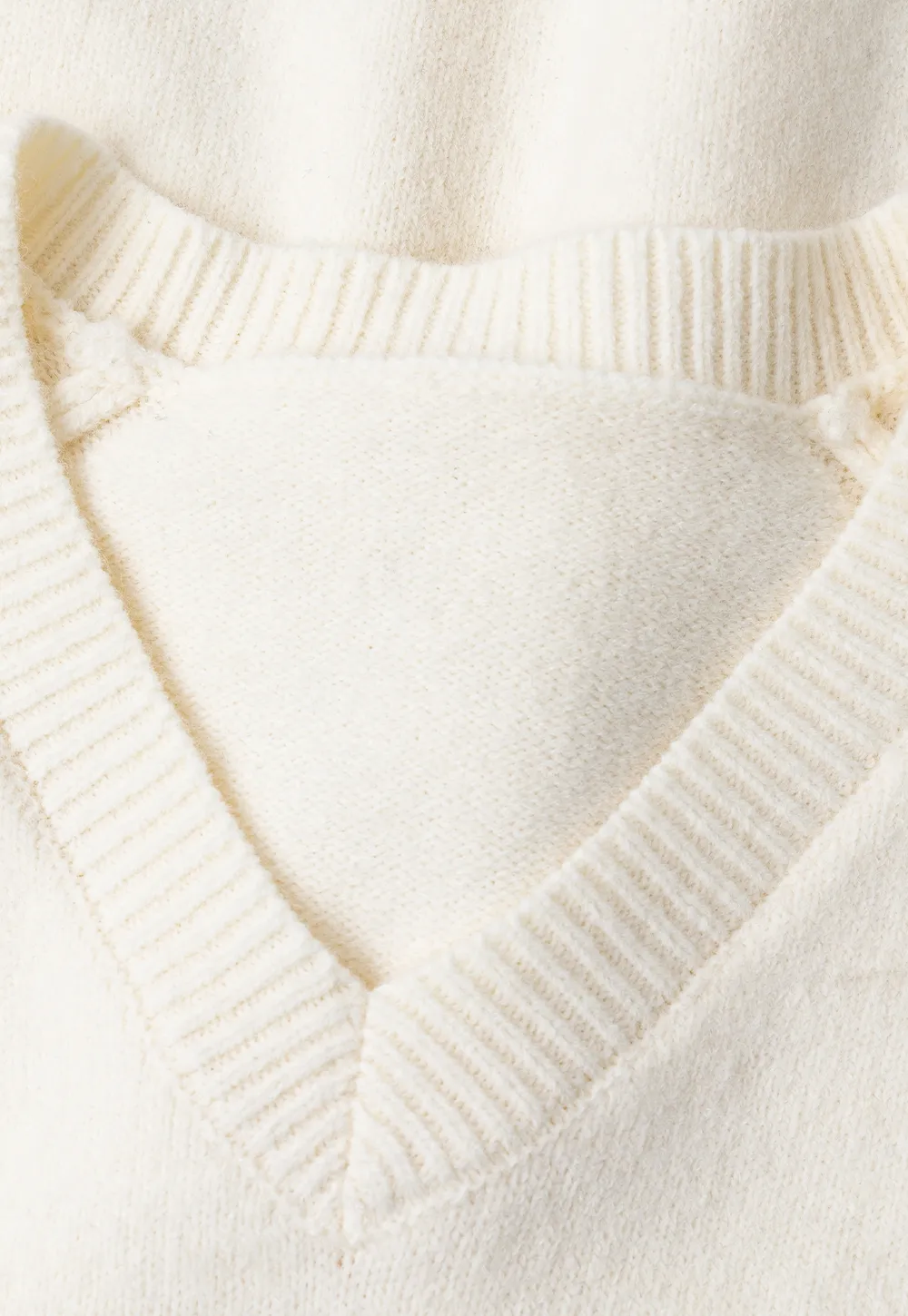 V Neck Ribbed Knit Sweater