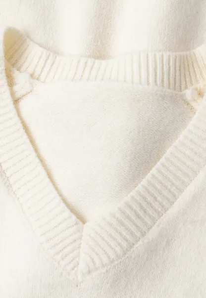 V Neck Ribbed Knit Sweater