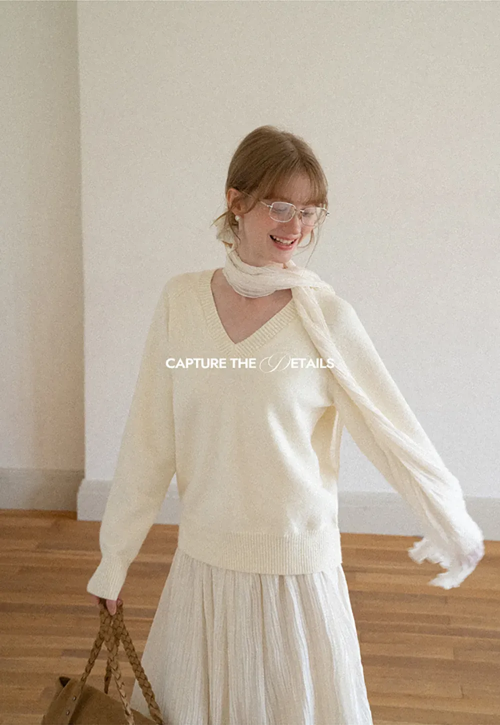 V Neck Ribbed Knit Sweater