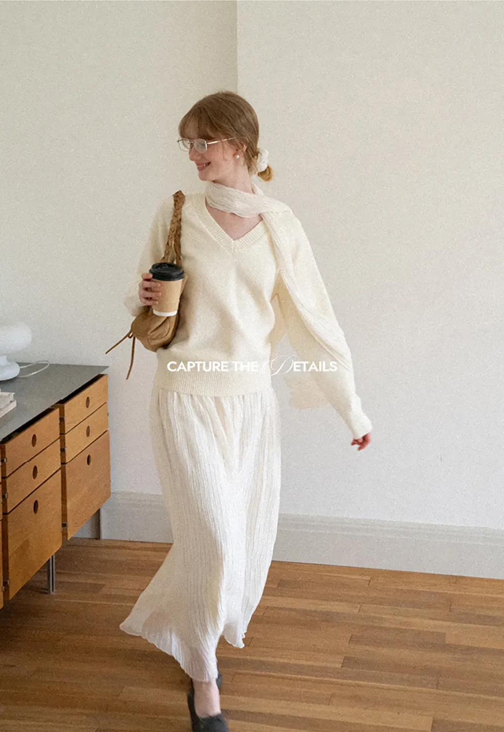 V Neck Ribbed Knit Sweater