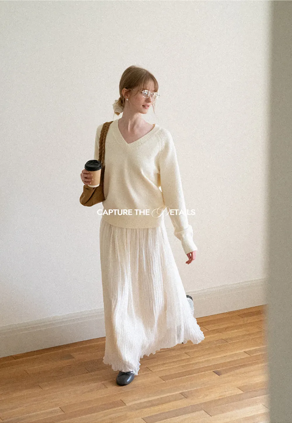 V Neck Ribbed Knit Sweater