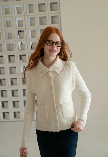 Collared Button Front Knit Sweater