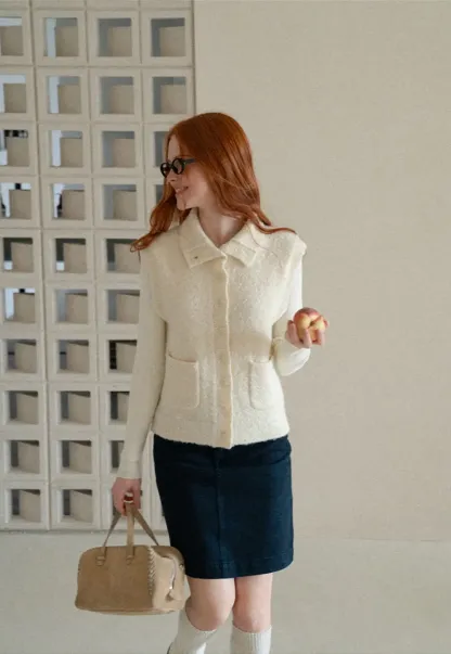Collared Button Front Knit Sweater
