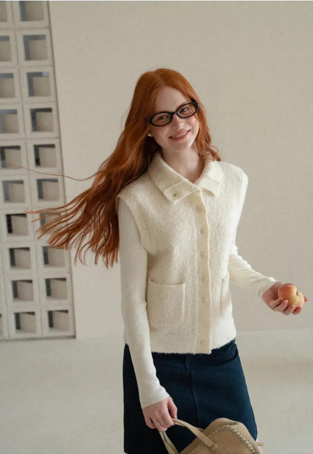 Collared Button Front Knit Sweater