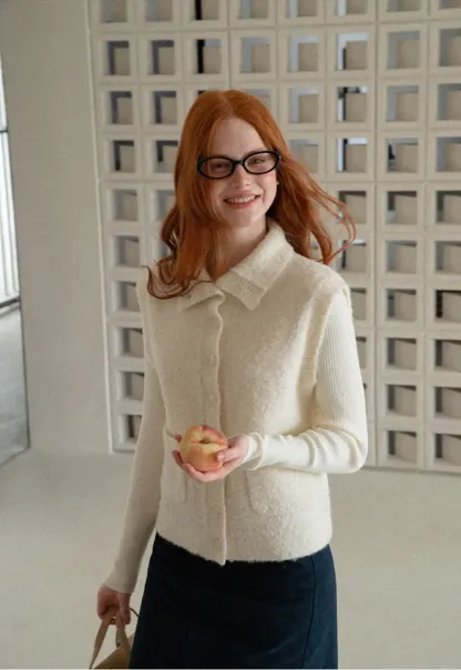 Collared Button Front Knit Sweater