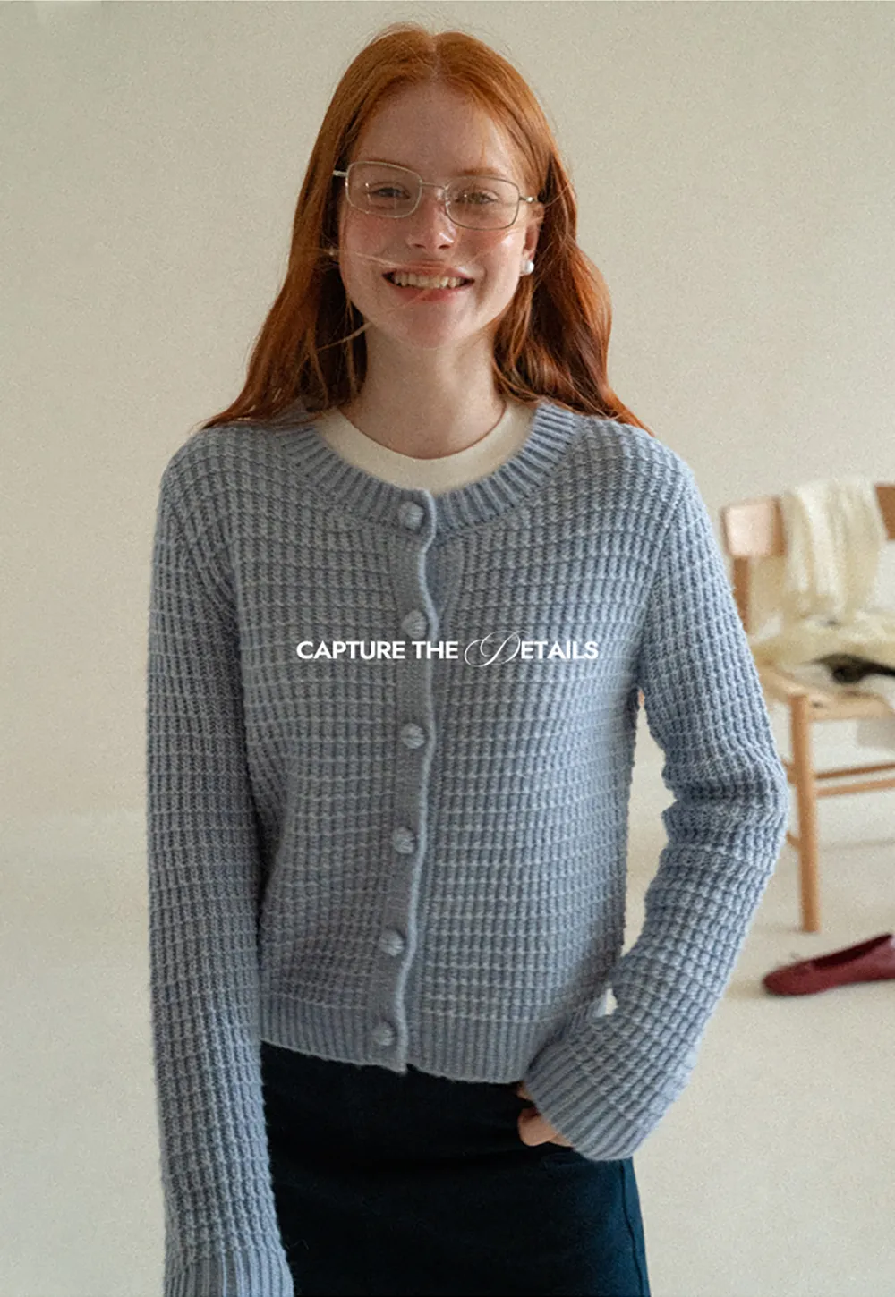 Ribbed Knit Cropped Cardigan with Button Front