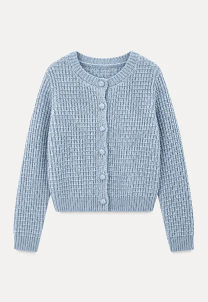 Ribbed Knit Cropped Cardigan with Button Front