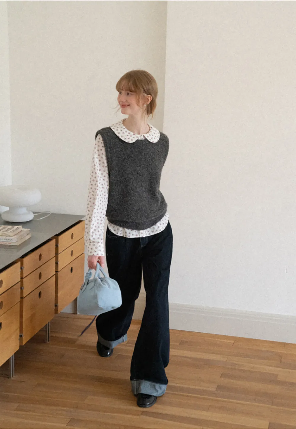 Peter Pan Collar Knit Vest