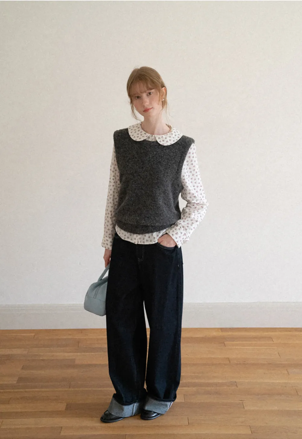 Peter Pan Collar Knit Vest