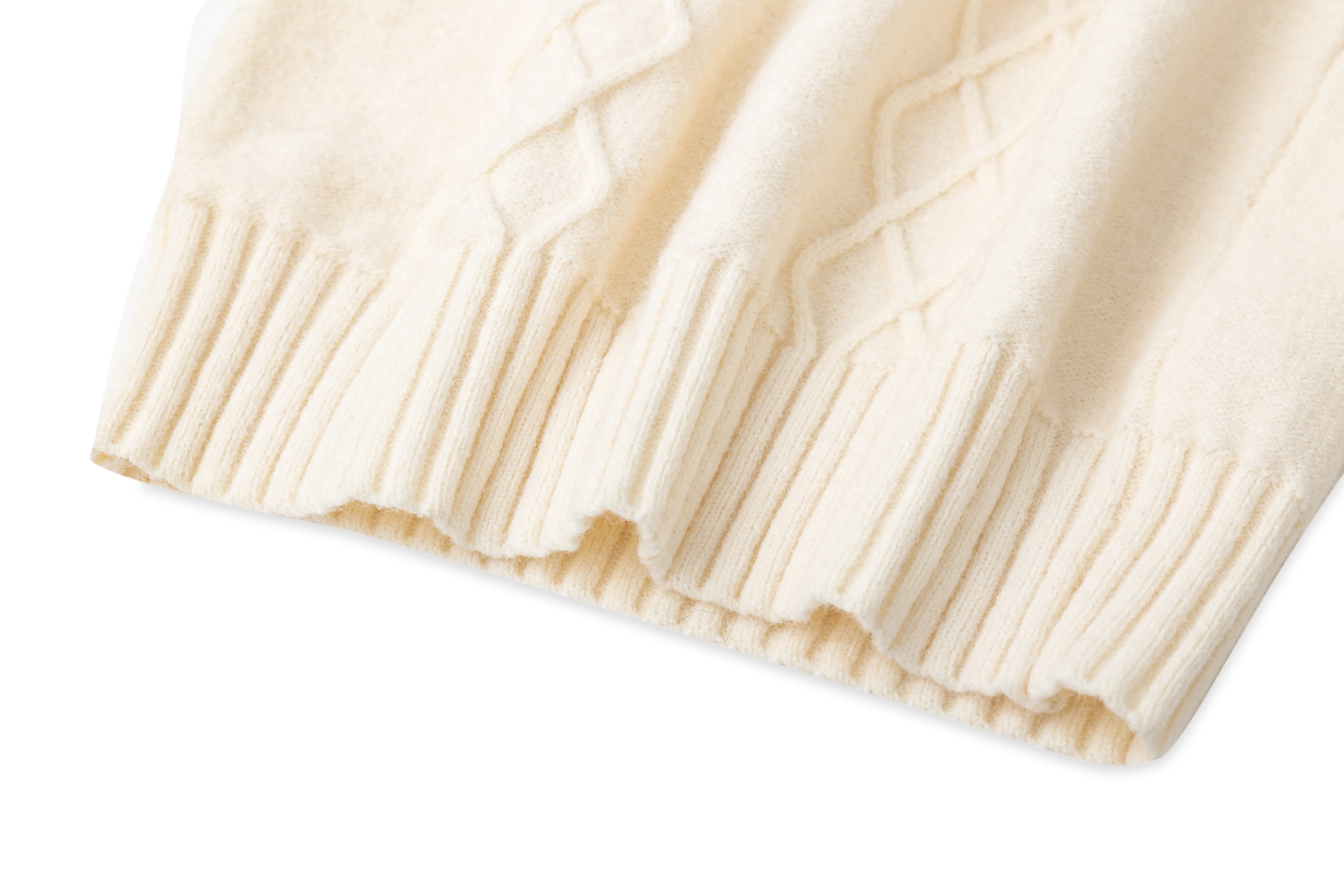Cable Knit Diamond Pattern Collared Pullover Sweater