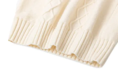Cable Knit Diamond Pattern Collared Pullover Sweater