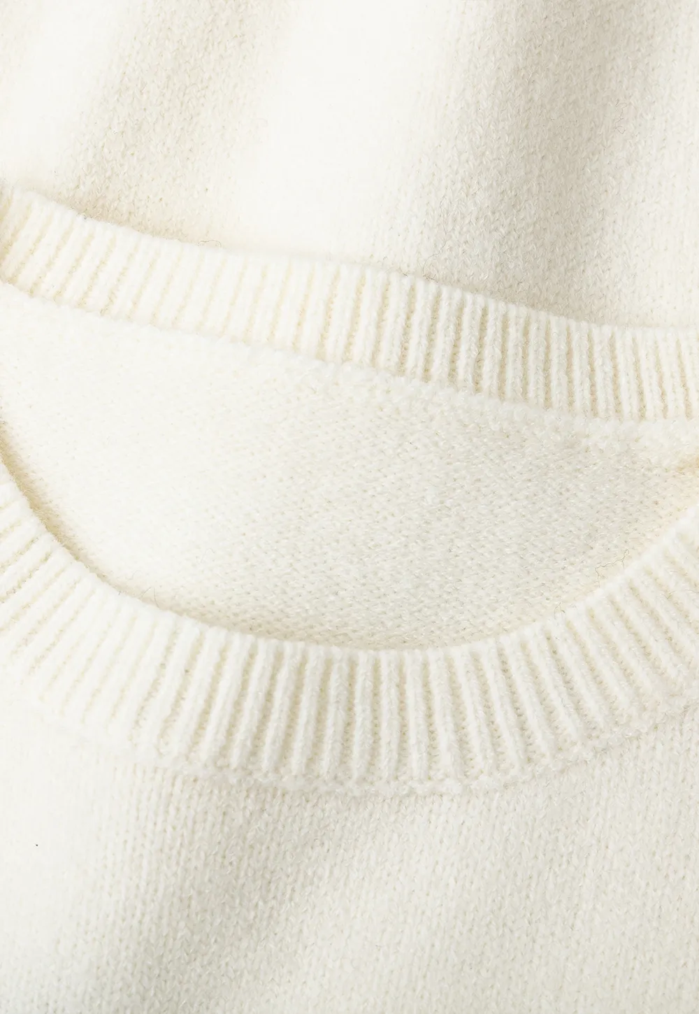 Embroidered Fawn Motif Crewneck Knit Sweater
