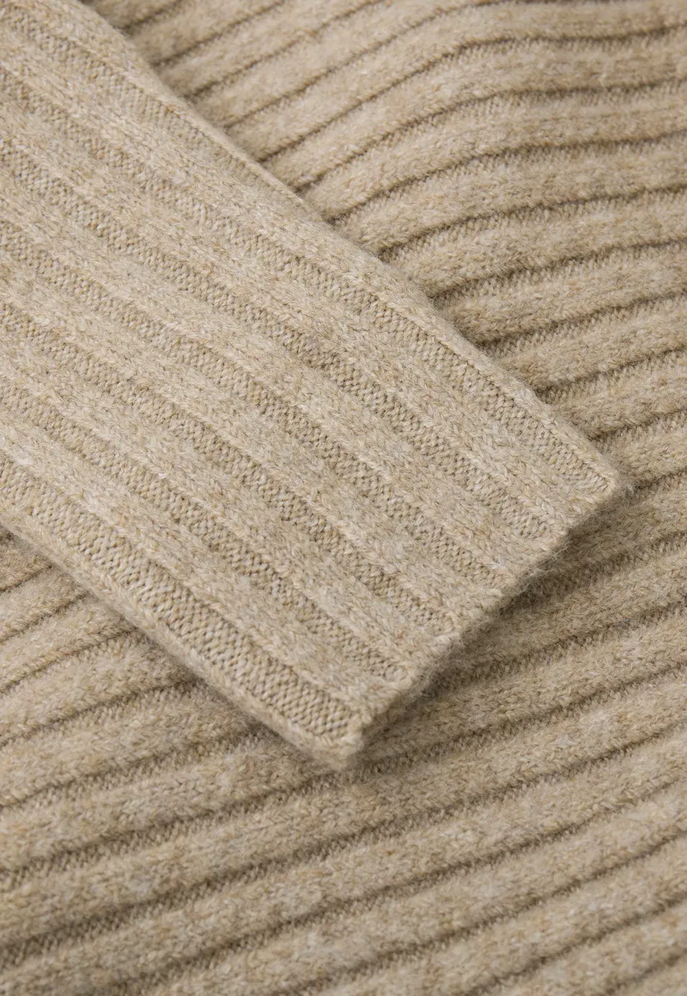 Ribbed Knit Asymmetrical Wrap Cardigan Sweater
