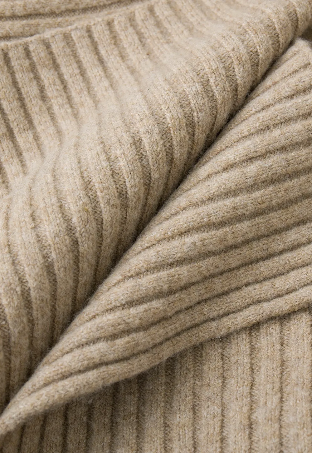 Ribbed Knit Asymmetrical Wrap Cardigan Sweater