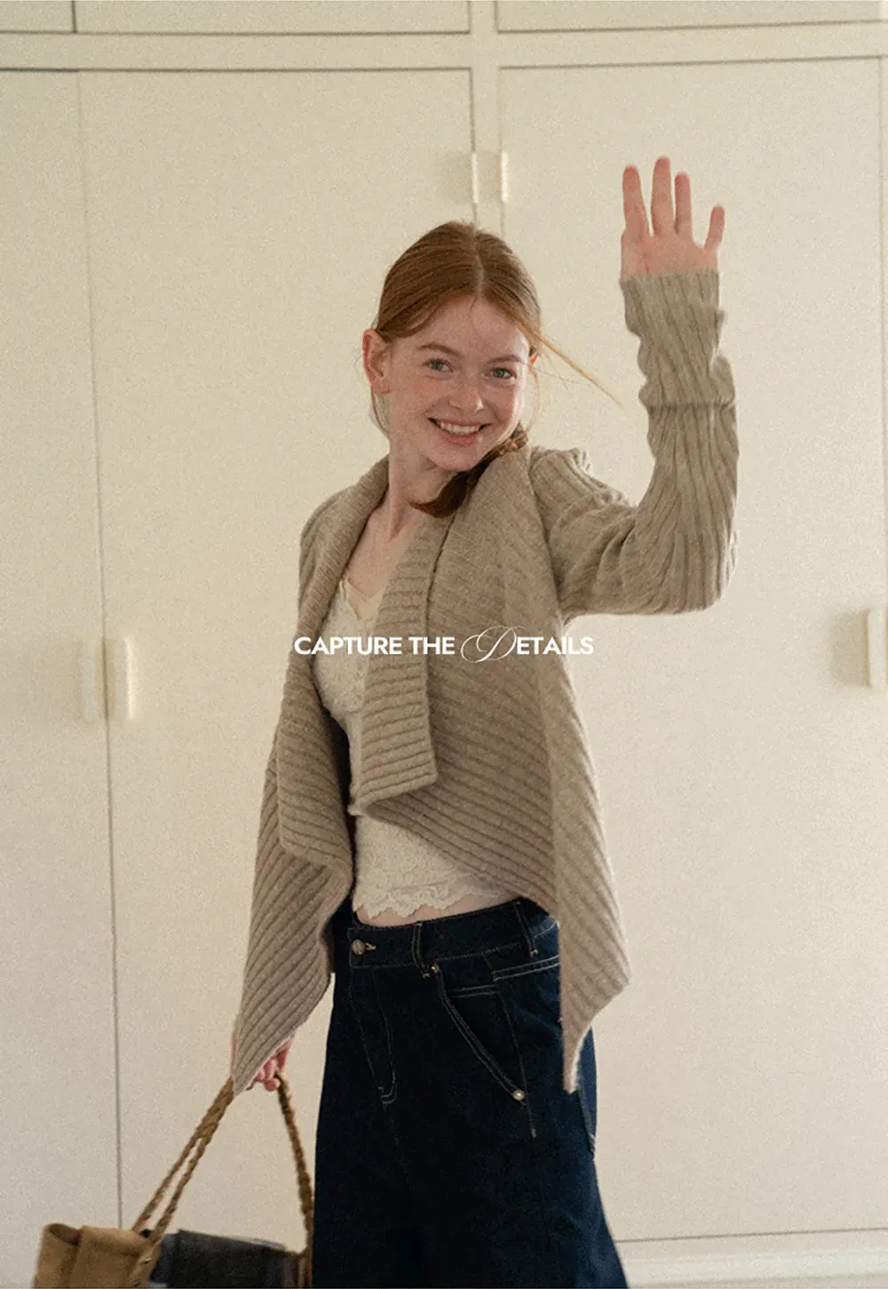 Ribbed Knit Asymmetrical Wrap Cardigan Sweater