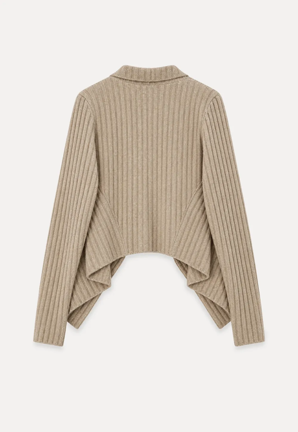 Ribbed Knit Asymmetrical Wrap Cardigan Sweater