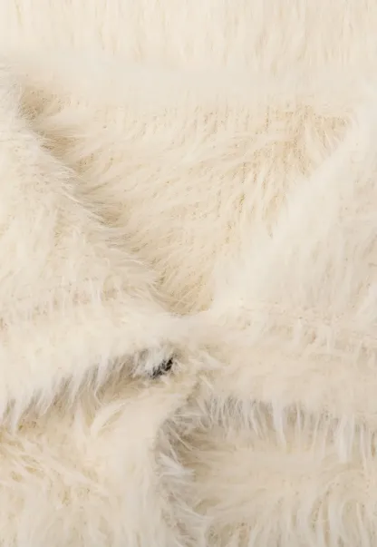 Fuzzy Textured Cropped Cardigan with Button Front