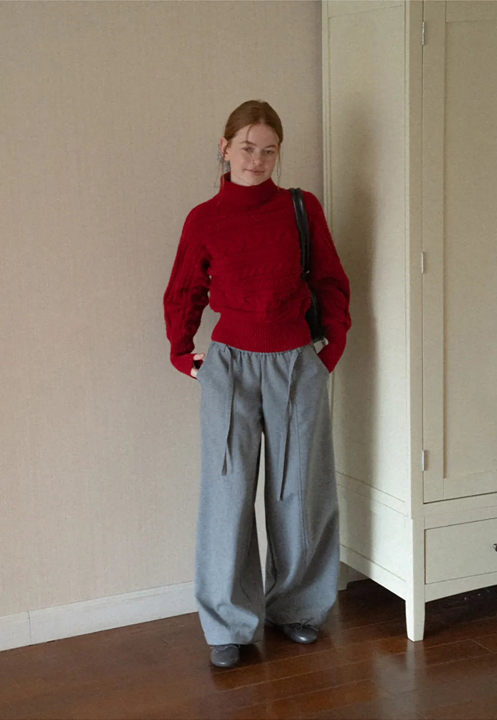 Cable Knit Turtleneck Oversized Sweater