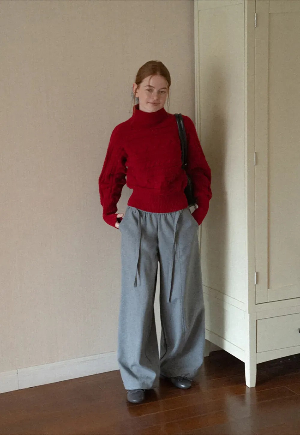 Cable Knit Turtleneck Oversized Sweater