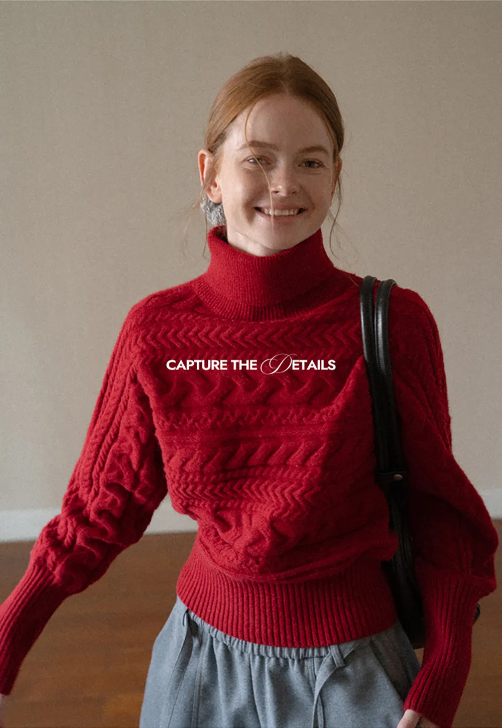 Cable Knit Turtleneck Oversized Sweater
