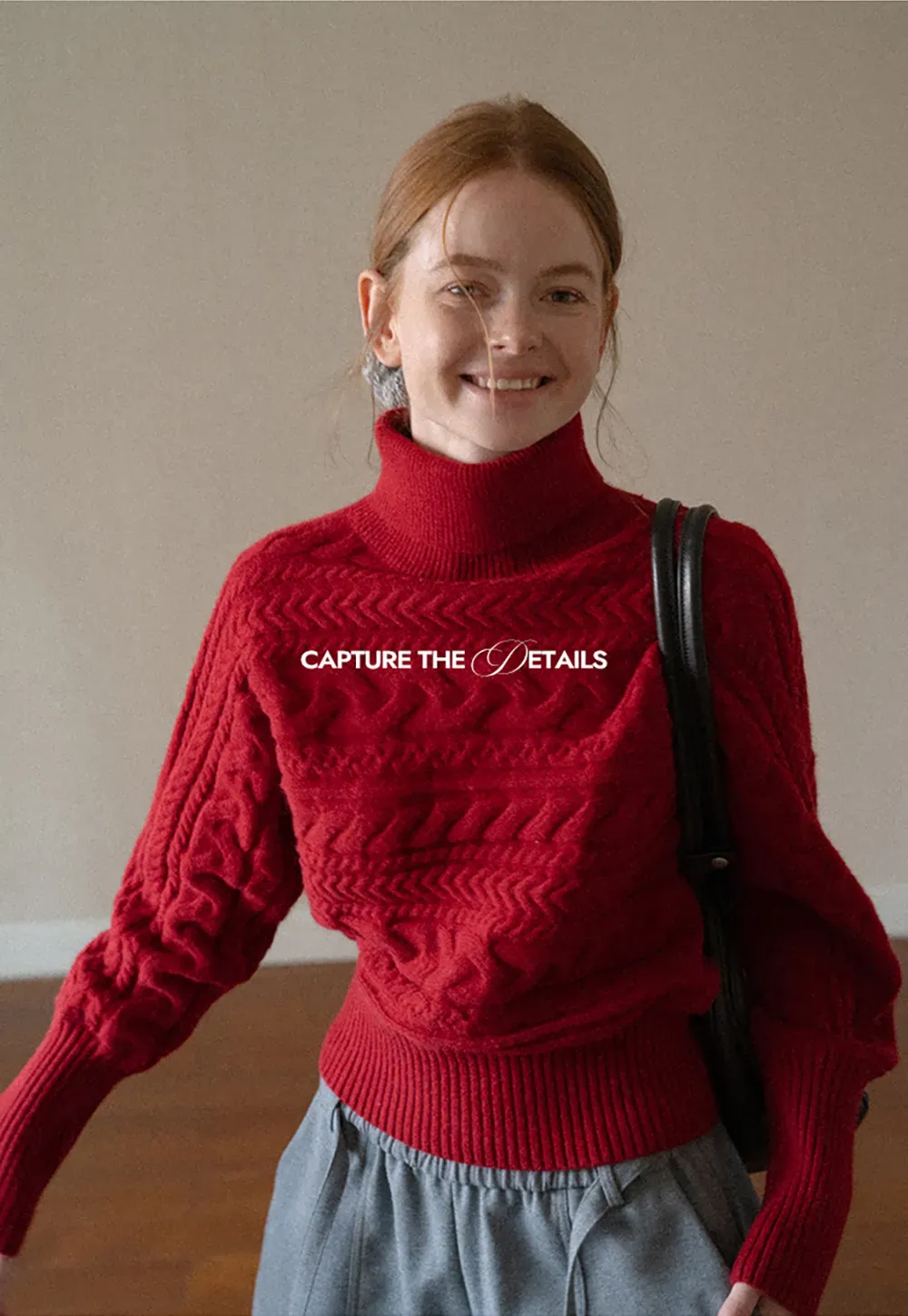 Cable Knit Turtleneck Oversized Sweater