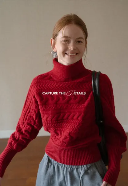 Cable Knit Turtleneck Oversized Sweater