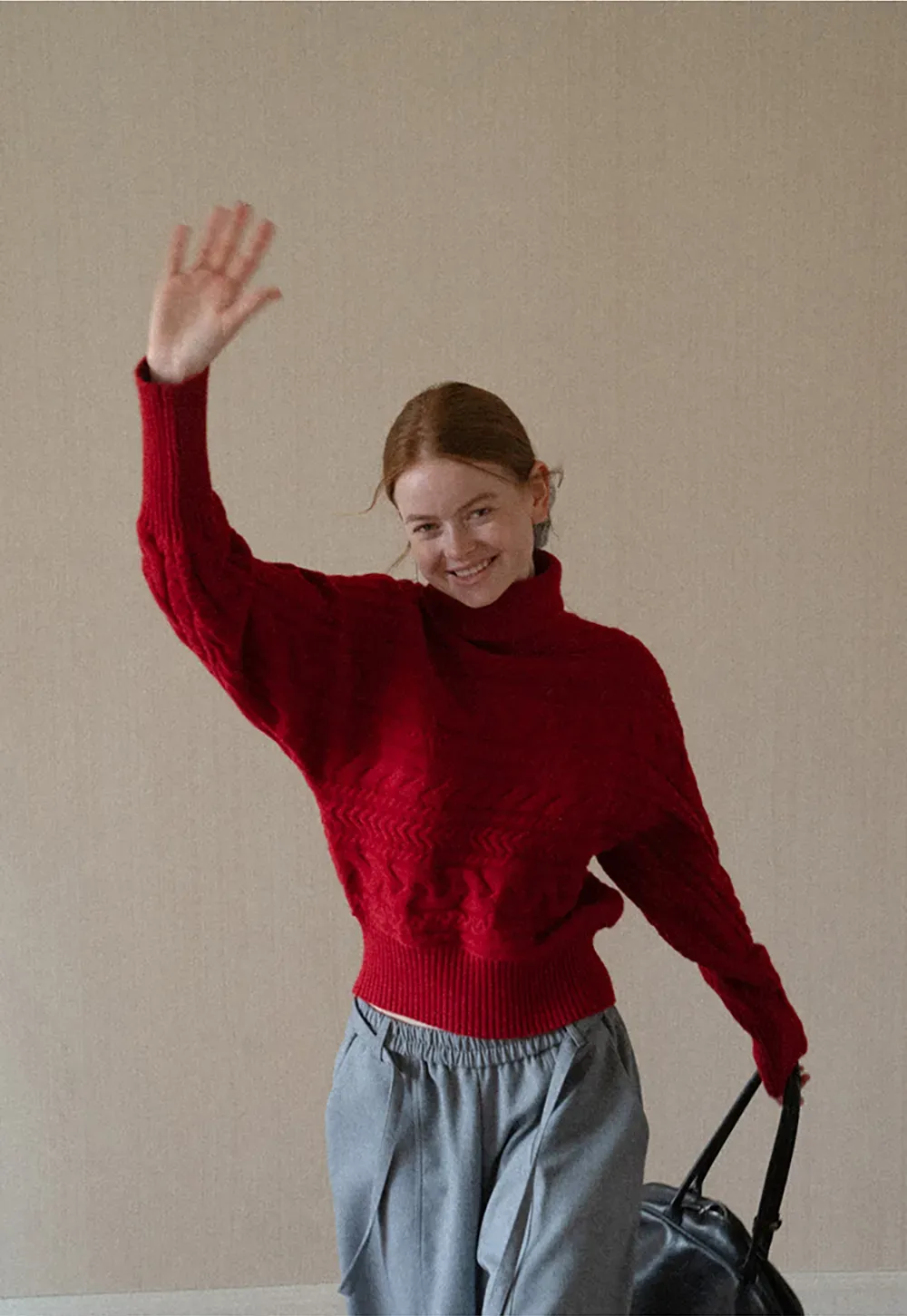 Cable Knit Turtleneck Oversized Sweater