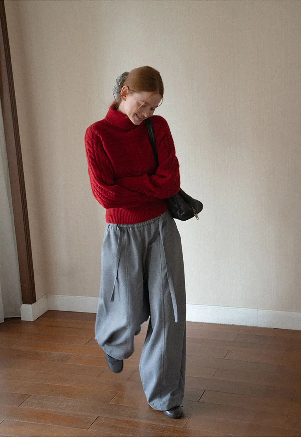 Cable Knit Turtleneck Oversized Sweater