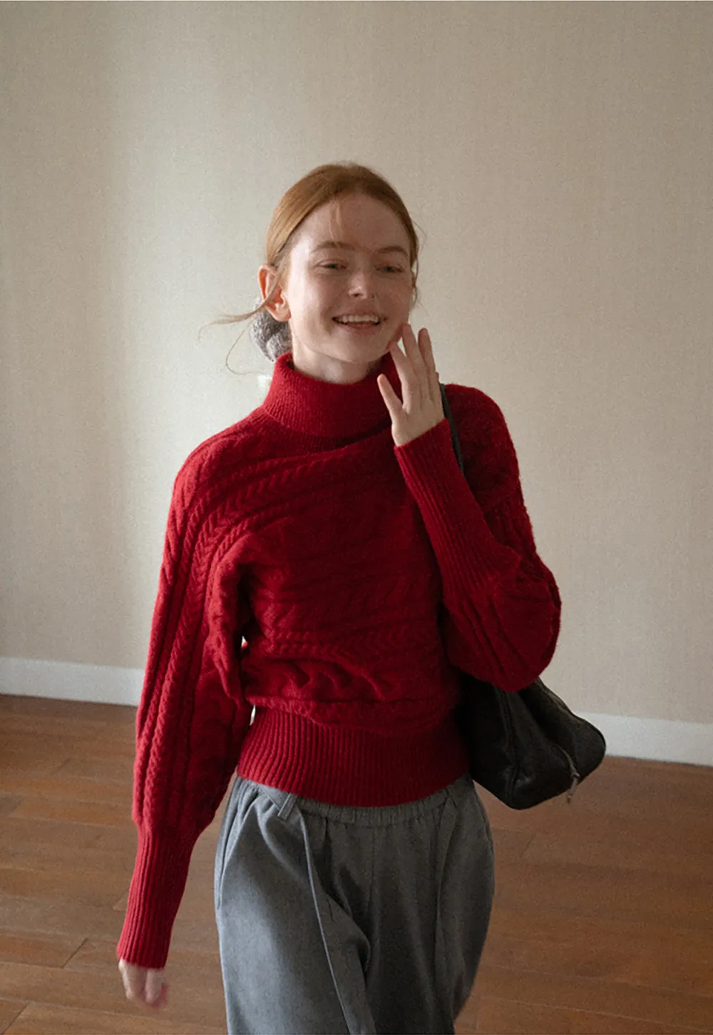 Cable Knit Turtleneck Oversized Sweater