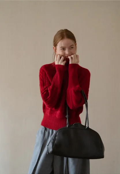 Cable Knit Turtleneck Oversized Sweater